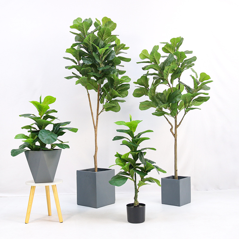 Ficus Lyrata Tree - Sztuczna, plastikowa roślina doniczkowa – Ficus
