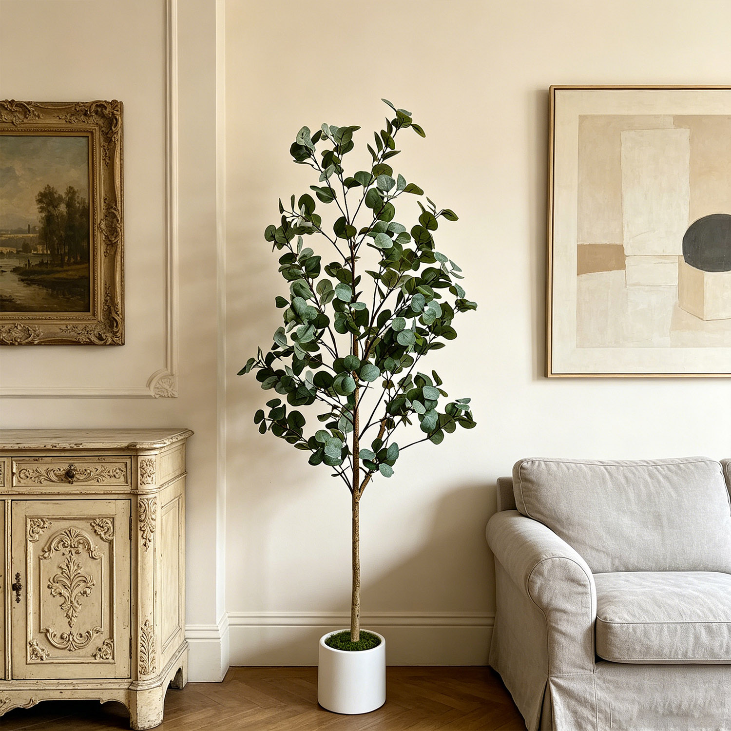 Ficus Lyrata Tree - Sztuczna eukaliptusowa gałąź o wysokości 120-155